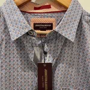 Blue patterned button down